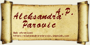 Aleksandra Parović vizit kartica